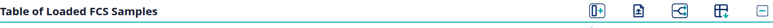 Metadata table title bar with the filename metadata wizard, export TSV, and collapse buttons.
